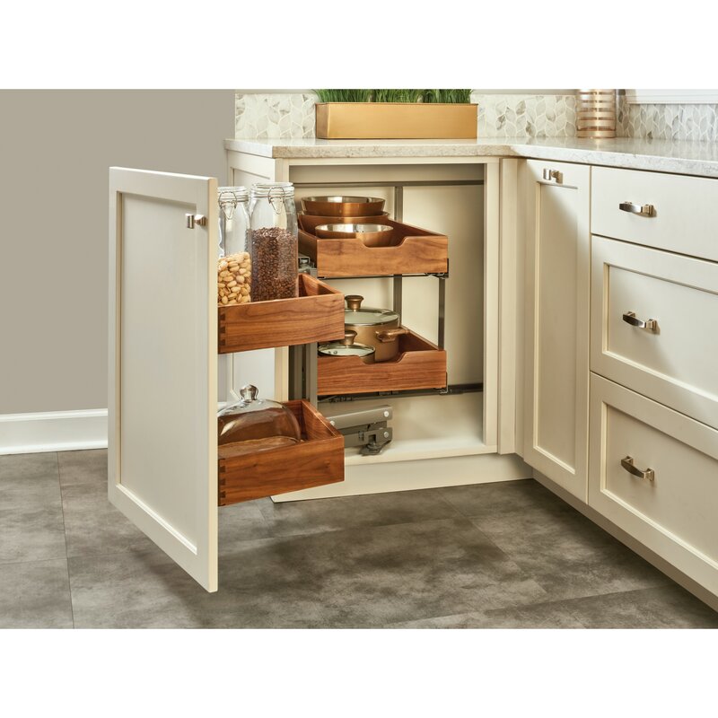 corner cabinet blind pull organizer pantry shelf kitchen organizers rev wayfair cabinets drawer drawers storage rack tier walnut island brown